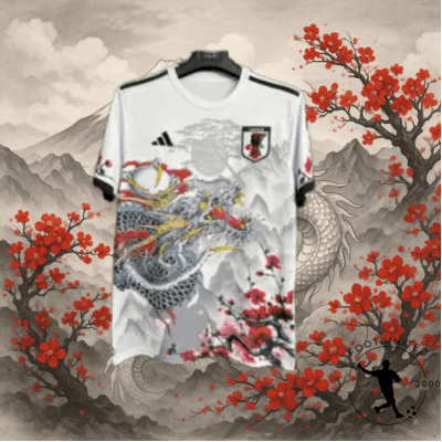 Maillot de foot Japon Dragon Blanc – Montagne & Tradition Guerrière | Football Jersey Japon Dragon White – Montagne & Tradition Guerrière