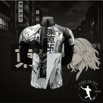 Maillot de foot concept Japon – Édition Manga Noir & Blanc | Football Jersey Concept Japon – Édition Manga Black & White