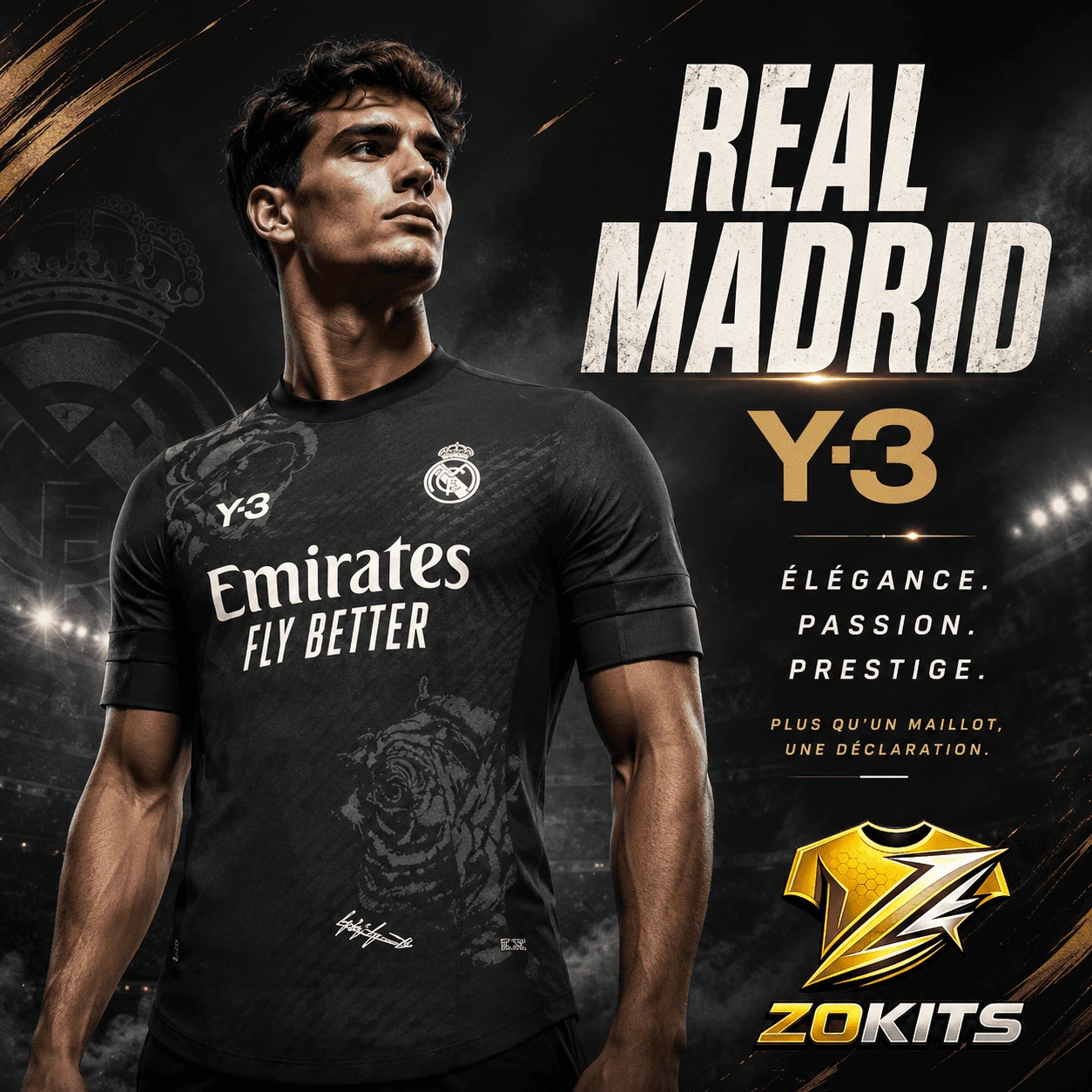 Maillot de foot du Real de Madrid Y3 noir avec roses Maillot de foot du Real de Madrid Y3 noir avec roses | Football Jersey Du Real De Madrid Y3 Black Avec Pinks