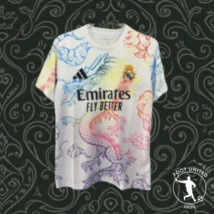 Maillot Real Madrid Blanc Dragon Arc-en-ciel – Concept 2024 | Jersey Real Madrid White Dragon Arc-En-Ciel – Concept 2024
