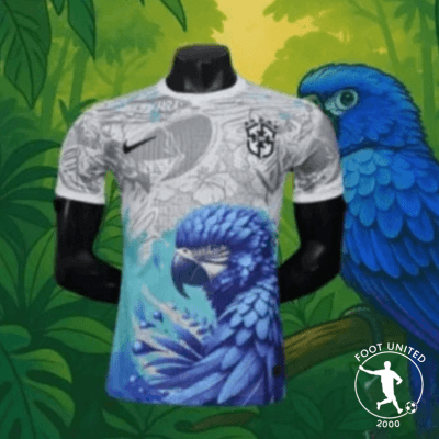 Maillot Concept Brésil – Jungle Tropicale & Ara Bleu Royal Maillot de foot concept Brésil – Jungle Tropicale & Ara Bleu | Football Jersey Concept Brésil – Jungle Tropicale & Ara Blue