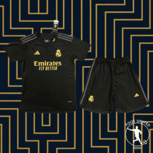 Maillot et short Adidas Real Madrid 24/25 – Noir & Or | Jersey Et Shgoldts Adidas Real Madrid 24/25 – Black & Gold