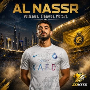 Maillot Al-Nassr Édition KAFD 2024/25 – Blanc & Gris Maillot Al-Nassr Édition KAFD 2024/25 – Blanc & Gris | Jersey Al-Nassr Édition Kafd 2024/25 – White & Grey