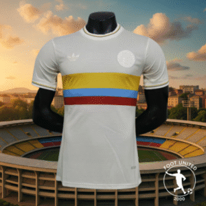 Maillot de foot concept Colombie rétro  – Édition vintage tricolore 2024 | Football Jersey Concept Colombie Retro  – Édition Vintage Tricolgolde 2024