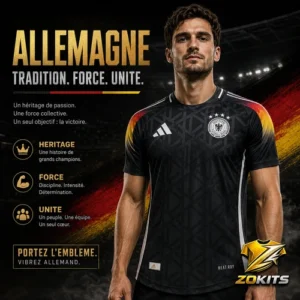 Maillot de foot concept Allemagne 2024 – Noir | Football Jersey Concept Allemagne 2024 – Black
