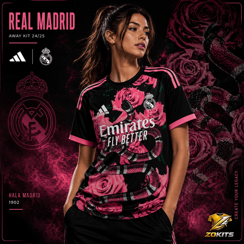 Maillot de foot du Real de Madrid “Rose & Serpent” 2024:25 Maillot de foot du Real de Madrid “Rose & Serpent” 2024/25 | Football Jersey Du Real De Madrid “Pink & Serpent” 2024/25