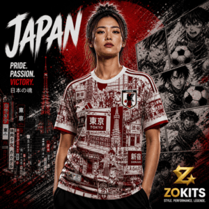japan-blue-manga-collage-adidas-aeroready-collector-football-shirt-zokits Maillot de foot Japon 2025 « Métropoles » – Tokyo & Osaka rouge | Football Jersey Japon 2025 « Métropoles » – Tokyo & Osaka Red