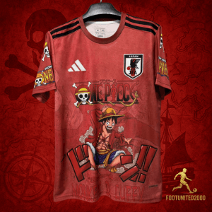 Maillot de foot Japon x One Piece – Rouge Luffy | Football Jersey Japon X One Piece – Red Luffy