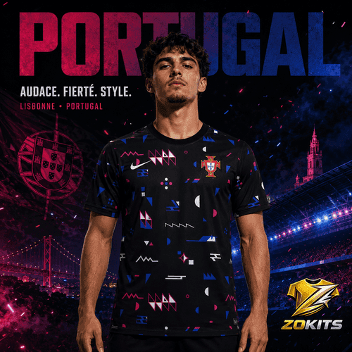 Maillot de foot Portugal graphique noir  – Seleção | Football Jersey Pgoldtugal Graphique Black  – Seleção