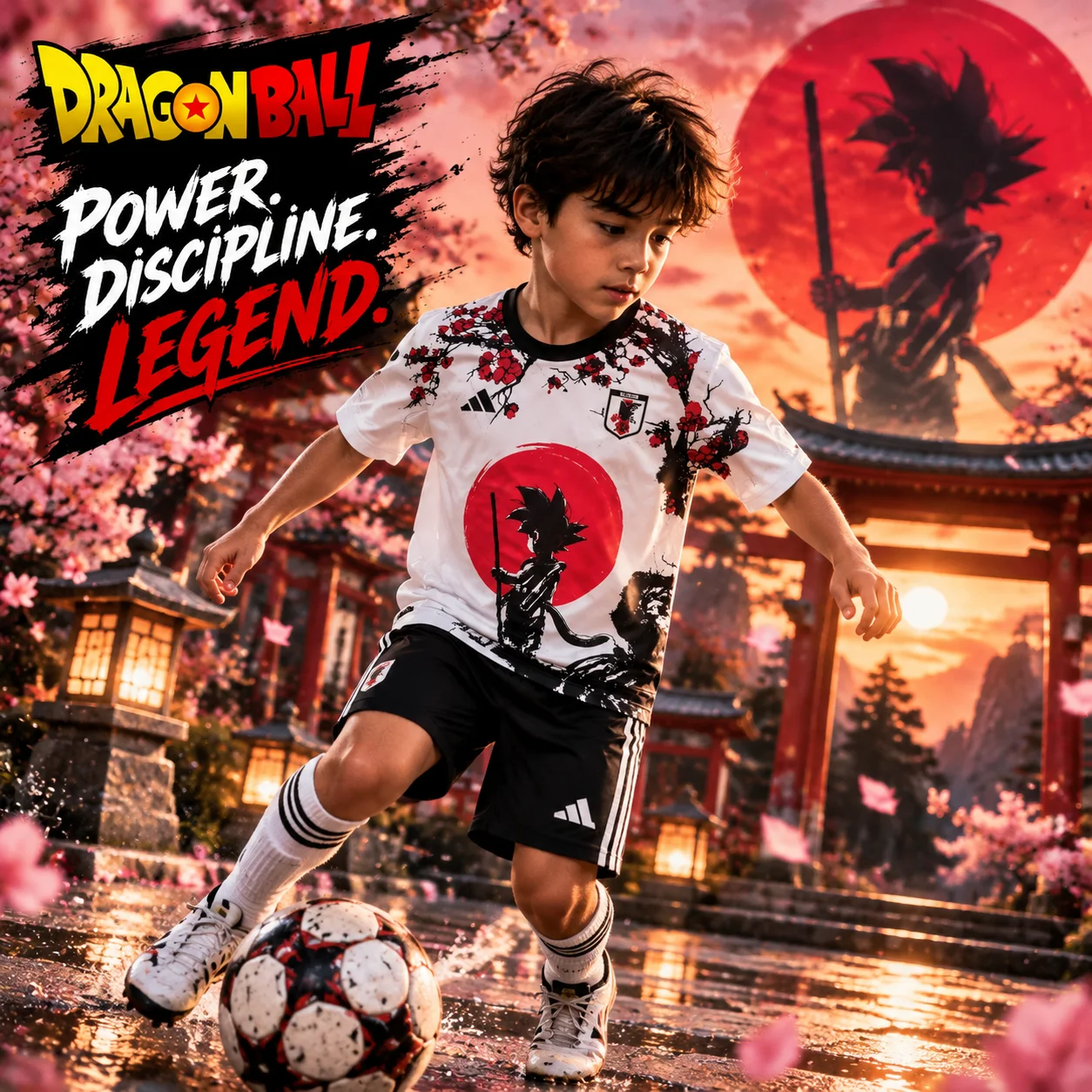 Maillot et short de foot Japon Goku – Édition Lune Rouge | Jersey Et Shgoldts De Foot Japon Goku – Édition Lune Red