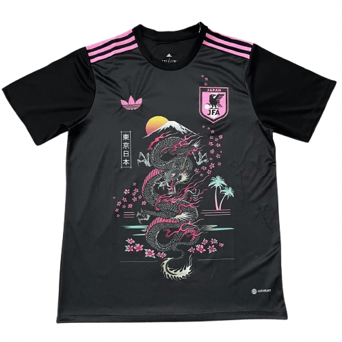 japan-adidas-dragon-jersey-detail-cherry-blossom-fuji-zokits Maillot de foot Japon Dragon – Édition Flamme Rose & Noir | Football Jersey Japon Dragon – Édition Flamme Pink & Black