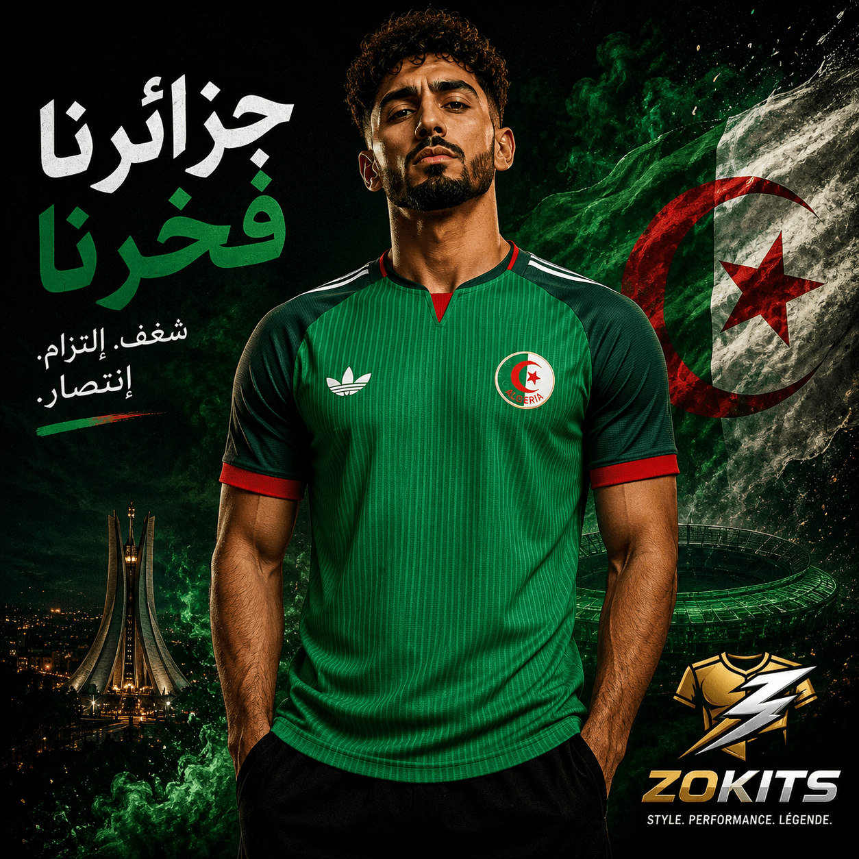 Maillot de foot de l’Algérie vert concept — Fennecs Maillot de foot de l’Algérie vert concept — Fennecs | Football Jersey De L&Rsquo;Algérie Green Concept — Fennecs