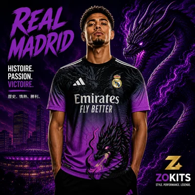 Maillot Real Madrid concept Dragon violet et noir ZoKits