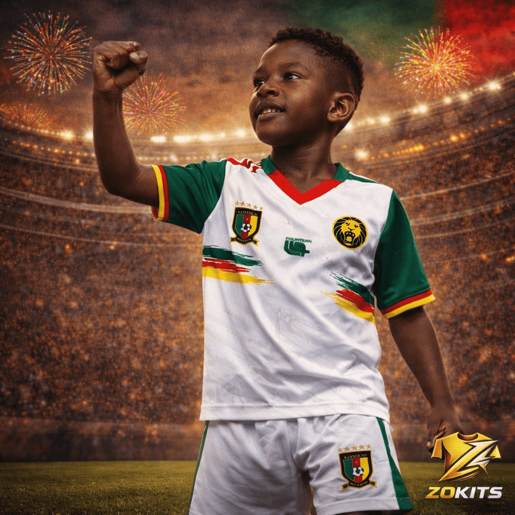 Ensemble Maillot & Short Football Enfant – Cameroun Ensemble Maillot & Short Football Enfant – Cameroun | Kit Jersey & Shgoldts Football Kids – Cameroun