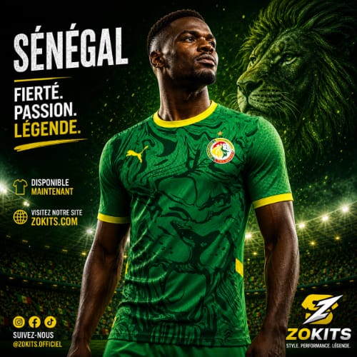 Maillot de foot l Adulte concept Sénégal Vert Lion | Football Jersey L Adulte Concept Sénégal Green Lion