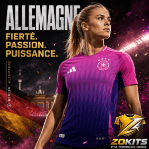Maillot de foot Allemagne extérieur 2024/25 Rose violet Euro 2024 | Football Jersey Allemagne Away 2024/25 Pink Purple Euro 2024