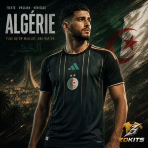 Maillot de foot Algérie noir 2024/2025 design premium Maillot de foot Algérie Noir 2024/2025 – Design Premium | Football Jersey Algérie Black 2024/2025 – Design Premium