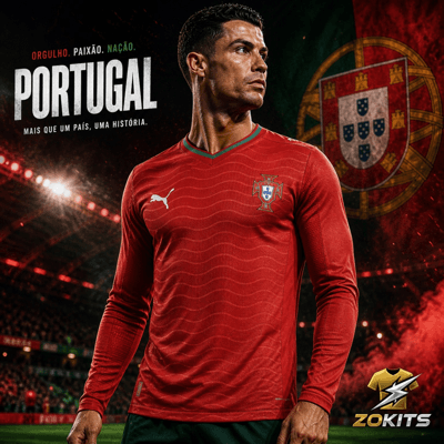 Maillot de foot Portugal Rouge 2024 – Jersey manches longues | Football Jersey Pgoldtugal Red 2024 – Jersey Long Sleeve