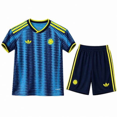 Ensemble Maillot de Foot Enfant Colombie Édition Bleue – Maillot + Short Kids 2 à 14 ans | Kit Football Jersey Kids Colombie Édition Bluee – Jersey + Shgoldts Kids 2 À 14 Ans
