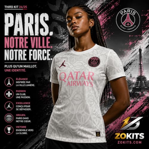 Maillot PSG x Jordan blanc 2024/2025