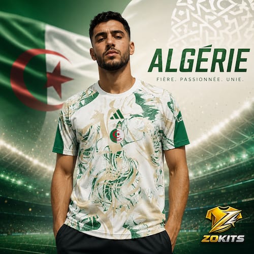 Maillot de foot Algérie Pre-Match Édition Artiste Maillot de foot Algérie Pre-Match Édition Artiste | Football Jersey Algérie Pre-Match Édition Artiste